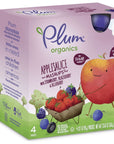 Plum Organics, Smoothie Mashups, Organic On-The-Go Squeeze Kids Snacks, Applesauce, Stawberry, Blackberry & Blueberry, 3.17 Ounce (Pack of 24) - Packaging May Vary