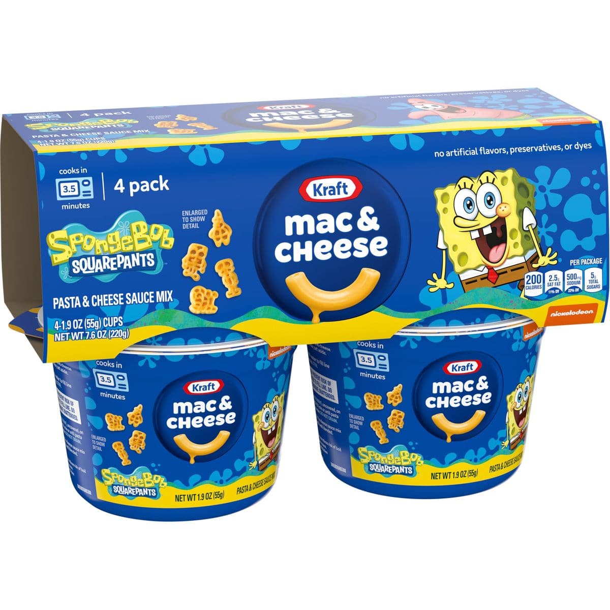 Kraft Macaroni  Cheese Spongebob SquarePants Shapes Dinner 4 ct Pack 19 oz Cups packaging may vary