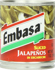 EMBASA Sliced Jalapenos 7 Ounce Pack of 12