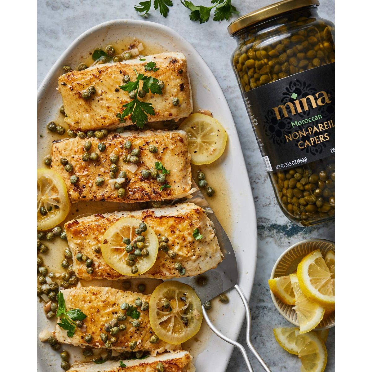 Mina Capers Non Pareil 335 oz Perfect Mediterranean Seasoning or Garnish Moroccan Capers Jar Made with only Capers Water Vinegar and Sea Salt Non GMO Keto Vegan Gluten Free