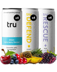 Tru Recovery Seltzer Variety Flavored Sparkling Water Made with Real Fruit Juice  Immune Support Sleep and Detox Drinks  Caffeine Free Kosher GF No Added Sugar Beverages 12oz Pack of 12