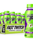 Fast Twitch Energy Drink from the Makers of Gatorade Grape 12 Fl Oz Pack of 12 Zero Sugar Electrolytes