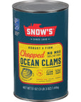 Snows Ocean Chopped Clams Canned 51 oz Can  7g Protein per Serving  Gluten Free No MSG 99 Fat Free  Great for Pasta  Seafood Recipes