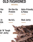 Peoples Choice Beef Jerky  Old Fashioned  Original  Healthy Sugar Free Zero Carb Gluten Free Keto Friendly High Protein Meat Snack  Dry Texture  1 Pound 16 oz  1 Bag