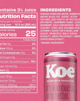 Koe Organic Kombucha Cans Raspberry Dragonfruit 12 oz Aluminum Cans Pack of 12  Sparkling Fruit Drinks With Live Probiotics and Vitamin C