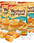 Werthers Original Salted Caramel Candy Pack of 4  Individually Wrapped Werther Soft Caramel Werthers Caramel Filled Candy Soft Chews Candy Soft Candy Caramel Creams Salt Caramel  Comes in Munch Mania Packaging