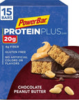 PowerBar Protein Plus Bar, Chocolate Peanut Butter, 2.12 Ounce (15 Count)