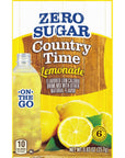 Country Time Zero Sugar Lemonade Naturally Flavored Powdered Drink Mix 6 ct OntheGo Packets