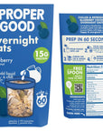 Proper Good Overnight Old Fashioned Oats  Alternative to Standard Oatmeal Braekfast  Easy Breakfast on On The Go with 15g Protein and 5g Fiber  Gluten Free High Protein and High Fiber Meal 3 Pack Blueberry Coconut