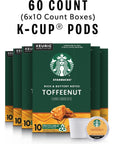 Starbucks Medium Roast K-Cup Coffee Pods - Toffeenut for Keurig Brewers - 10 Count (Pack of 6)