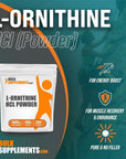 BulkSupplements.com L-Ornithine HCl Powder - 250 Servings (250 Grams - 8.8 oz)