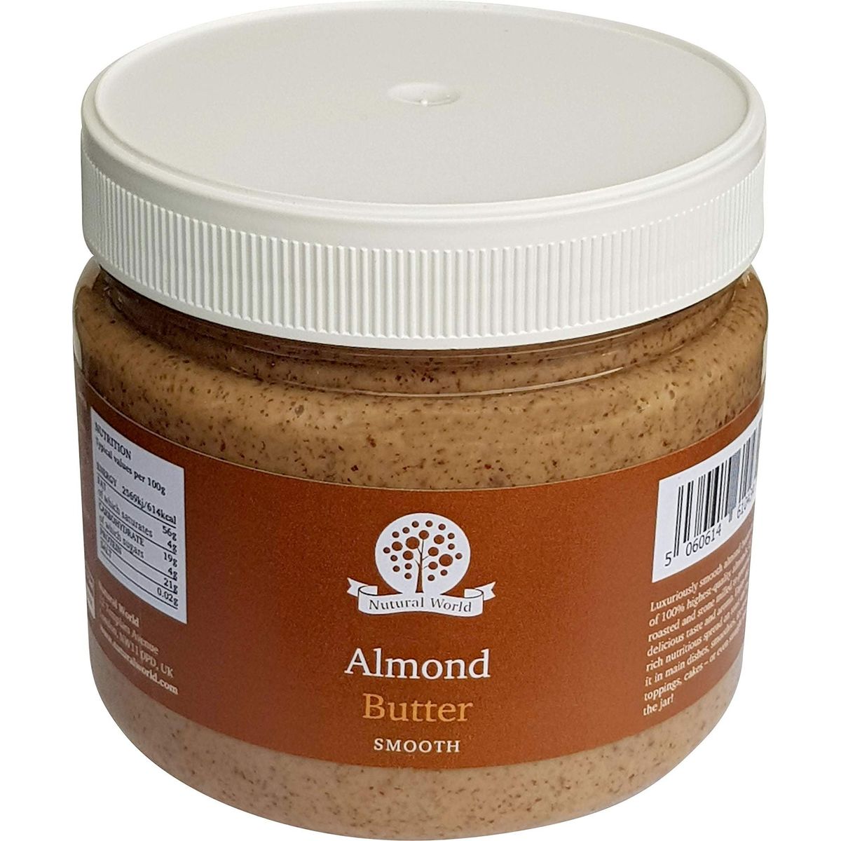 Nutural World - Smooth Almond Nut Butter 35 Oz (1kg) - *** New Packaging *** - 100% Pure - single ingredient