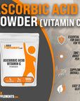 BULKSUPPLEMENTS.COM Ascorbic Acid Powder - Vitamin C Powder, Pure Vitamin C Ascorbic Acid, 1000mg Vitamin C - Powdered Vitamin C, Food Grade & Gluten Free - 1000mg per Serving, 1kg (2.2 lbs)