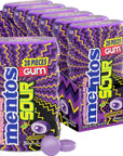 Mentos SOUR SugarFree Chewing Gum with Xylitol Sour Grape Flavored 28 Piece Bottle Pack of 6