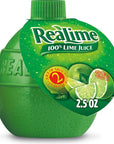 ReaLime 100 Lime Juice 25 fl oz bottle Pack of 24 Made with Lime Juice from Concentrate GlutenFree Sodium Free Perfect Mixer to add to Cocktails and Marinades