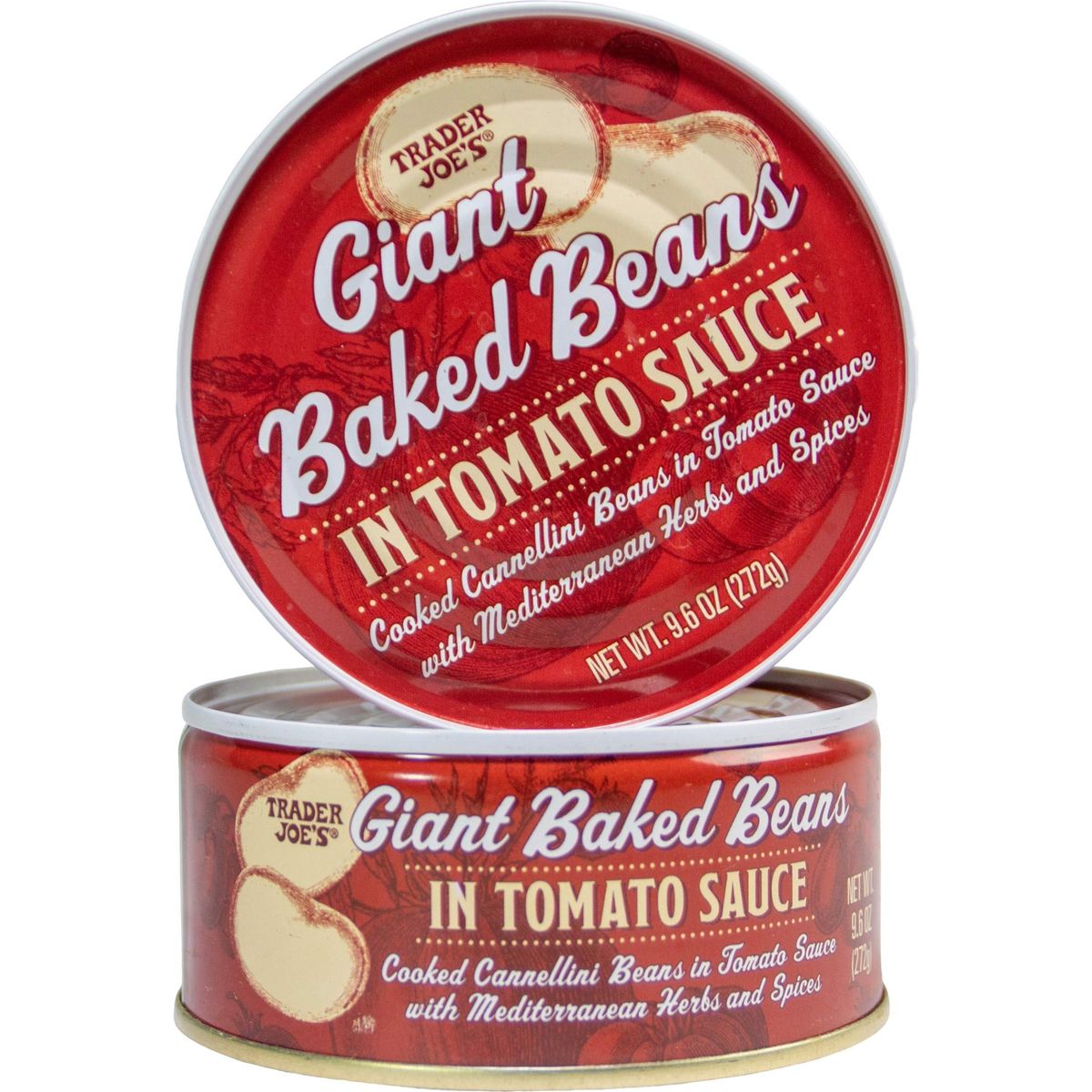 Trader Joes Baked Beans Giant Cooked Cannellini Beans in Tomato Sauce with Mediterranean Herbs and Spices 2 Cans