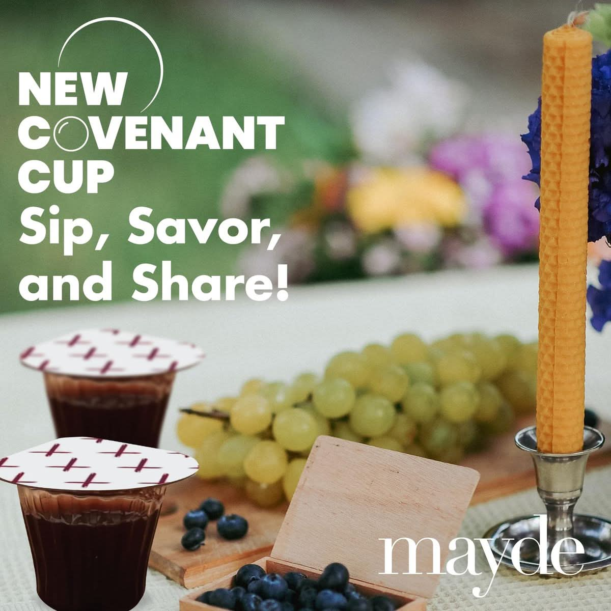 Mayde New Covenant Prefilled Communion Cups and Wafer Set 100 Count Prefilled Double Lid Communion Cups Containing Concordia Grape Juice  Wafer Set with 1 Year Shelf Life