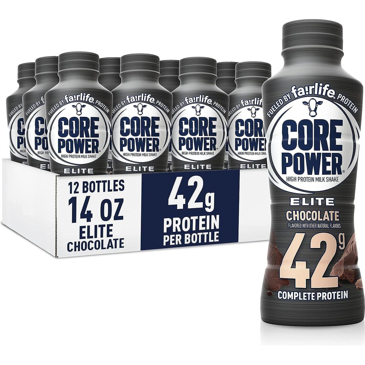 Core Power Fairlife Elite 42g High Protein Milk Shakes For kosher diet - 14 Fl Oz (Pack of 12)