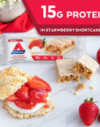 Atkins Strawberry Shortcake Protein Meal Bar High Fiber 1g Sugar 3g Net Carb Meal Replacement Keto Friendly 30 Count