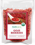 Healthworks Raw Goji Berries 16 Ounces  1 Pound  Certified Organic  SunDried  Keto Vegan  NonGMO  Baking Teas  Smoothies  Antioxidant Superfood