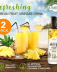 KMunchies CJ Petitzel Fruit Vinegar Drink  2 x 900 mL Korean Pineapple Vinegar Concentrate  Premium Taste Fruit Vinegar for Drink Korean  For Delicious Desserts Refreshing Beverages Cocktail