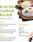 Kral Manti Traditional Delicious Turkish Stuffed Manti Turkish Ravioli Dumplings Easy Meal Practical Pasta from Turkey Quick Meal Turkish Cuisine 055lb 250g