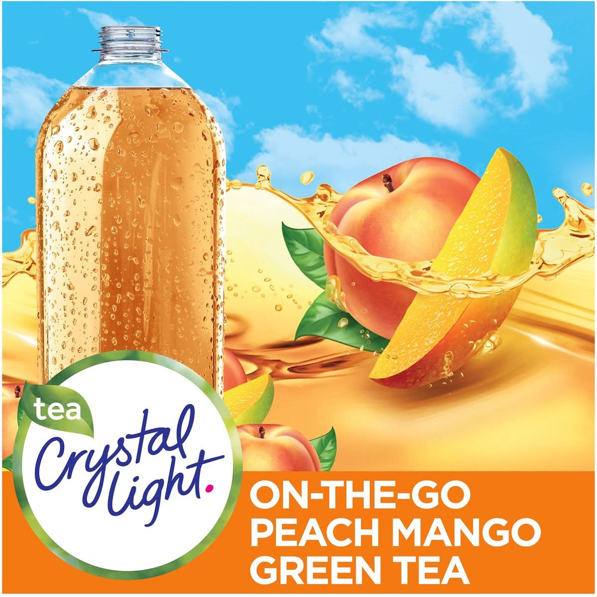 Crystal Light On The Go Peach Mango Green Tea Drink Mix 10Packet Box Pack of 8