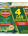 Del Monte Cut Blue Lake Green Beans With No Added Salt 4145 Oz Can 145 Oz Pack Of 4