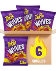 Takis Waves Fuego Spicy Wavy Potato Chips, Hot Chili Pepper Lime Flavored Hot Chips, Multipack 6 Individual Bags, 2.5 Ounces Each