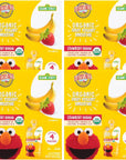 Earth's Best Organic Kids Snacks, Sesame Street Toddler Snacks, Organic Fruit Yogurt Smoothie for Toddlers 2 Years and Older, Strawberry Banana, 4.2 oz Resealable Pouch (Pack of 16)