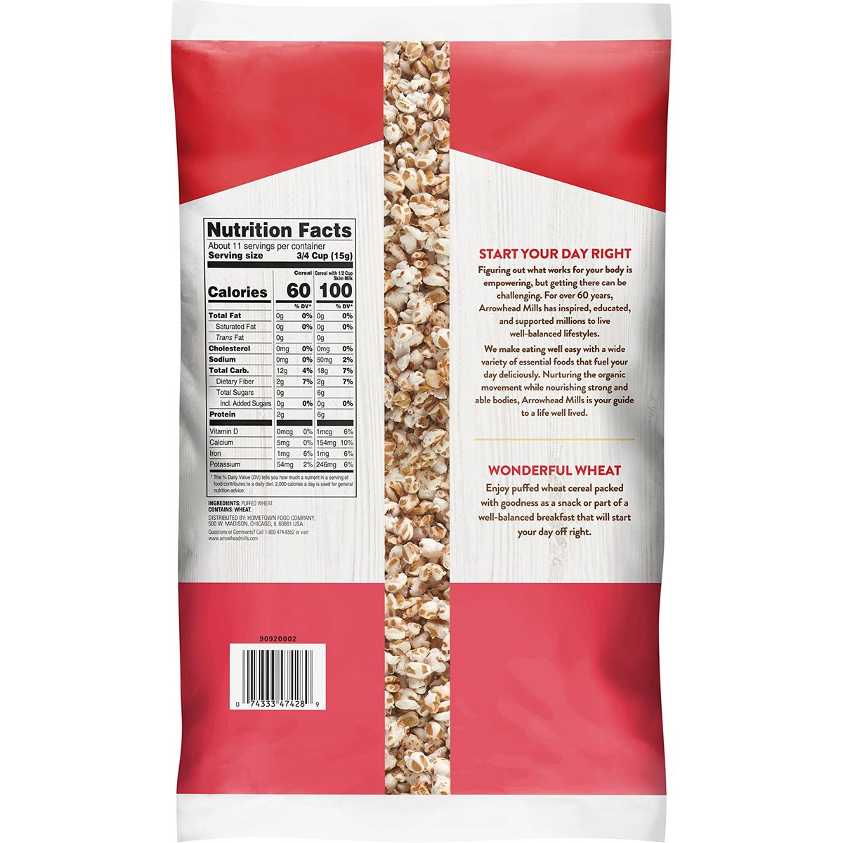 Arrowhead Mills Puffed Cereal Variety Pack Millet Rice  Wheat 6oz each with Stock Your Home Conversion Magnet