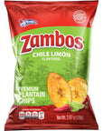 Zambos Plantain Chips Chile Limon 247 Oz Pack of 8