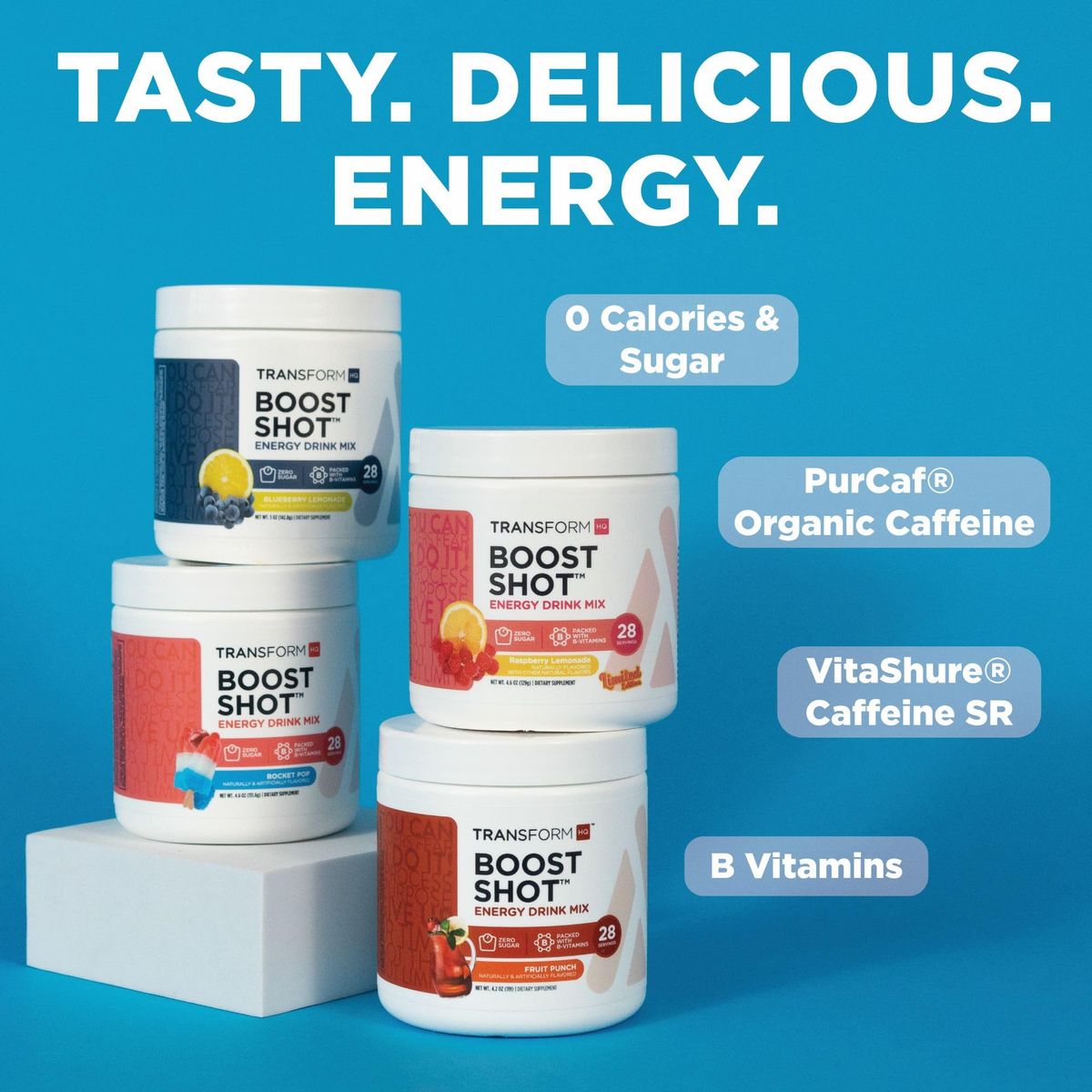 TransformHQ Everyday Boost Shot 28 Servings Strawberry Lemonade  NonGMO GlutenFree