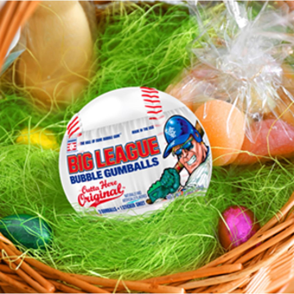 Big League Chew Baseballs Pack of 12  Individually Wrapped Gumballs  Stickers 063 oz with By The Cup Mints