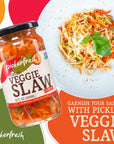 Pickerfresh Pickled Veggie Slaw Crunchy 16 fl oz 3 Pack NonGMO Gluten Free No Artificial Color  No Preservatives Ingredients Pickles Carrot Red Pepper Celery