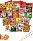 FOODIE BOXX KoreanJapanese Fusion Instant Ramen Variety 10 Pack Noodles with Fortune Cookie and Chopsticks