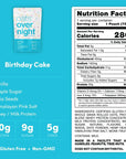 Oats Overnight - Birthday Cake - 20g Protein Breakfast Shake - Gluten Free, 5g Fiber, Non GMO Oatmeal (2.7 oz per meal) (8 Pack)