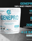 Genepro Unflavored Protein Powder - New Formula - Lactose-Free, Gluten-Free, & Non-GMO Whey Isolate Supplement Shake (3rd Generation, 30 Servings)