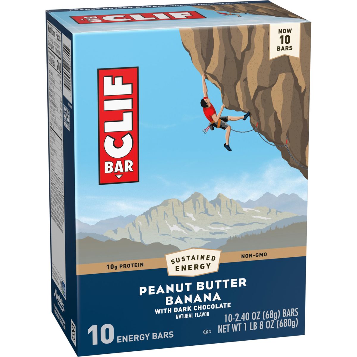 Clif Bar  Peanut Butter Banana with Dark Chocolate Flavor  Made with Organic Oats  10g Protein  NonGMO  Plant Based  Energy Bars  24 oz 10 Pack