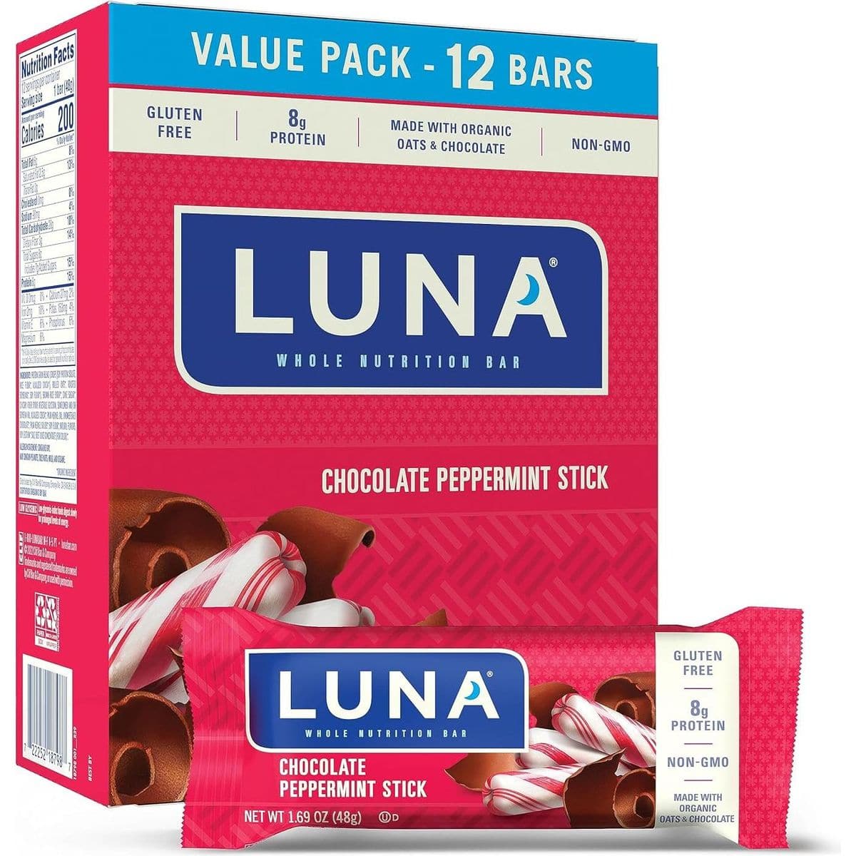 LUNA Bar - Chocolate Peppermint Stick - 1.69 oz. (12 Pack)