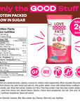 Love Good Fats Chewy Nutty White Chocolatey Strawberry Keto Bars  Low Carb Protein Snacks  12 pack 159oz  45g each bar