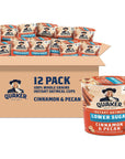 Quaker Instant Oatmeal Express Cups 50 Less Sugar Cinnamon Pecan 141 Ounce Pack of 12