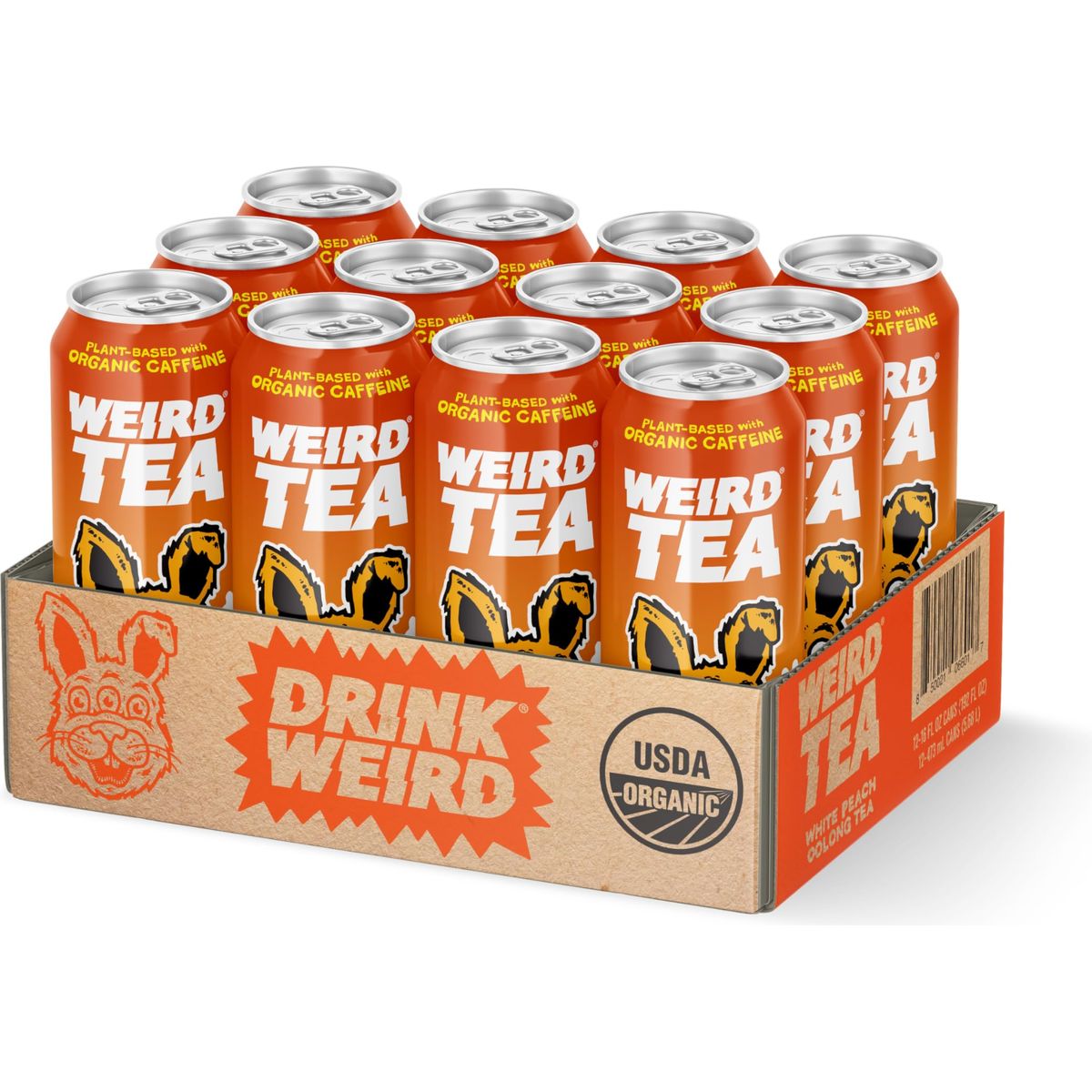 Drink Weird Organic White Peach Oolong Tea  Functional Beverage Organic GlutenFree Vegan Refreshing Natural Caffeine Amazing Antioxidants Clean Energy Alternative Drink16 Fl Oz Pack of 12