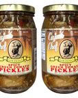 Cajun Chef Spicy Green Tomato Pickles 16oz Pack of 2  Tangy and Delicious Side Dish  Perfect Garnish for Any Meal  Fried Green Tomatoes Salads Stews Pizza Topping