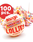 Smarties Lollipops 2Lb  100 Pieces Individually Wrapped Bulk Lollipops Christmas Stocking Stuffers Candy