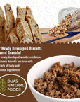 DIJAS Natural Foods Low Fat Biscotti Granola All Natural Preservative Free Ingredients Delicious Low Calorie Snack 16 oz Granola