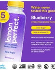 Lemon Perfect Blueberry Hydrating Flavored Lemon Water Zero Sugar Delicious and Refreshing Organic 152 fl oz Bottle