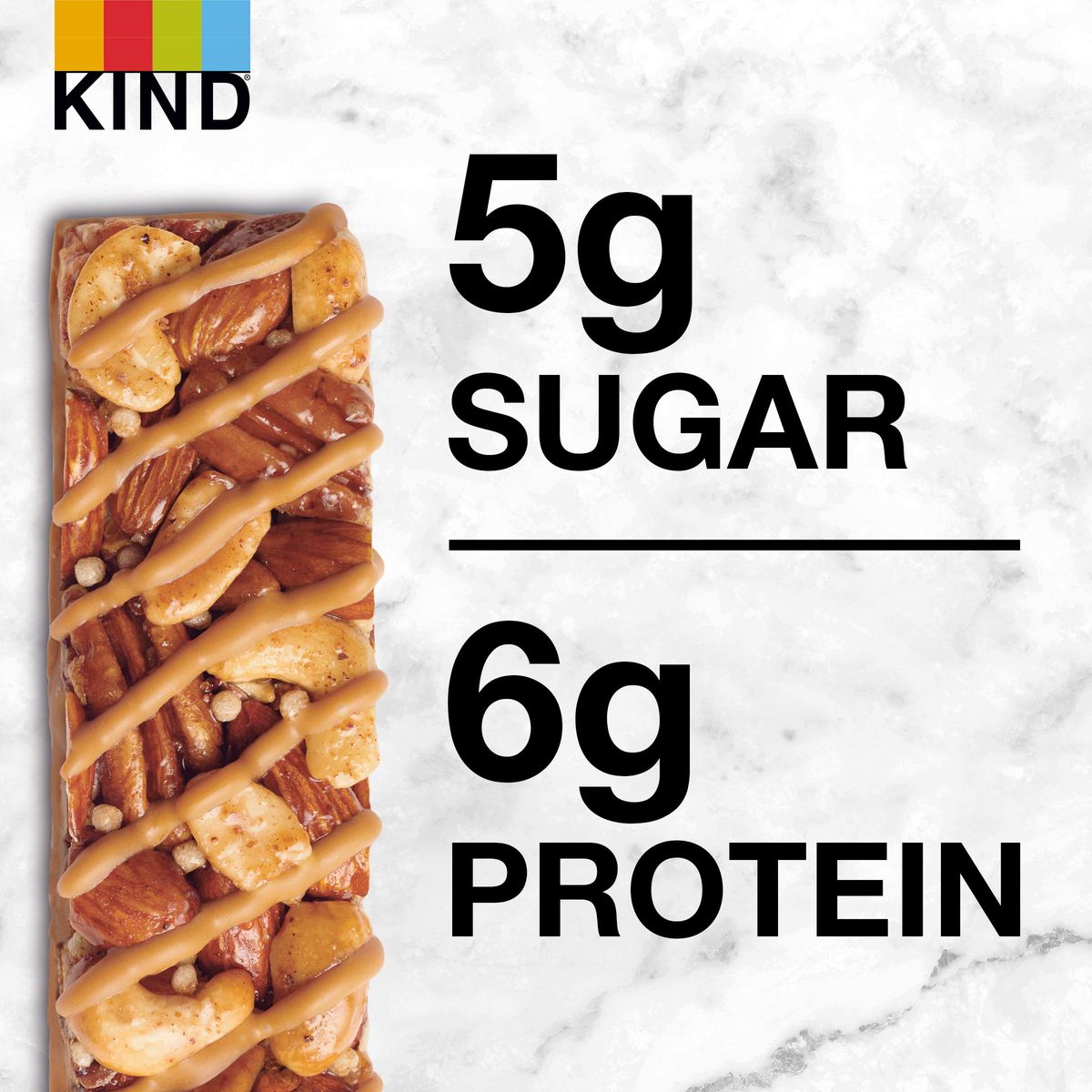 KIND Bars Caramel Almond  Sea Salt Healthy Snacks Gluten Free Low Sugar 6g Protein 24 Count