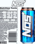 High Performance Energy Drink  NOS Energy Boost Drink with Natural Caffeine Fortified with Electrolytes  16 Fl oz Cans  BETRULIGHT Value 6 Pack