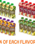 Happy Baby Organics Stage 2 Baby Food Pouches, Gluten Free, Vegan & Healthy Snack, Clearly Crafted Fruit & Veggie Puree, Fruit & Veggie Variety Pack, 4 Ounces (Pack of 16)